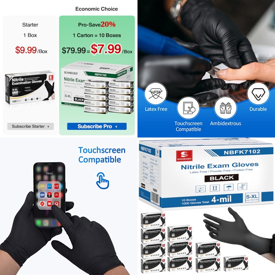 Exam Glove Nitrile - Schneider Nitrile Exam Gloves, 4 Mil