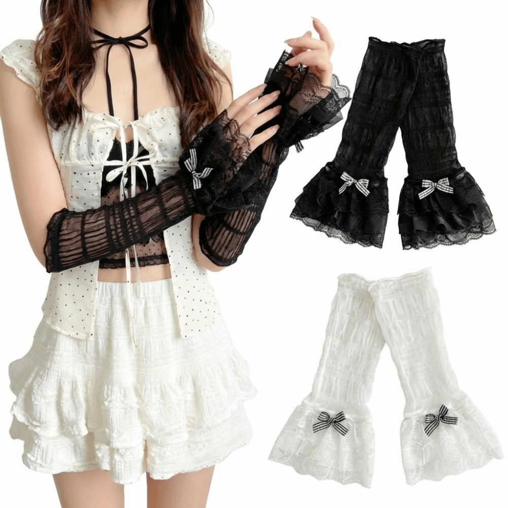 Fingerless Glove Knit - 1 Pair Thin Lace Lace Arm