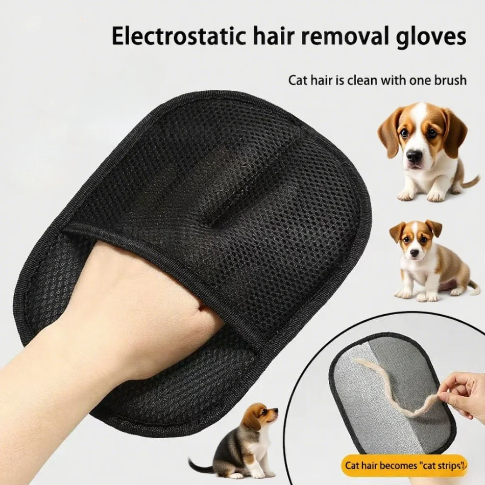 Rubber Glove Cleaning - 2-in-1 Reusable Pet Grooming Glove -