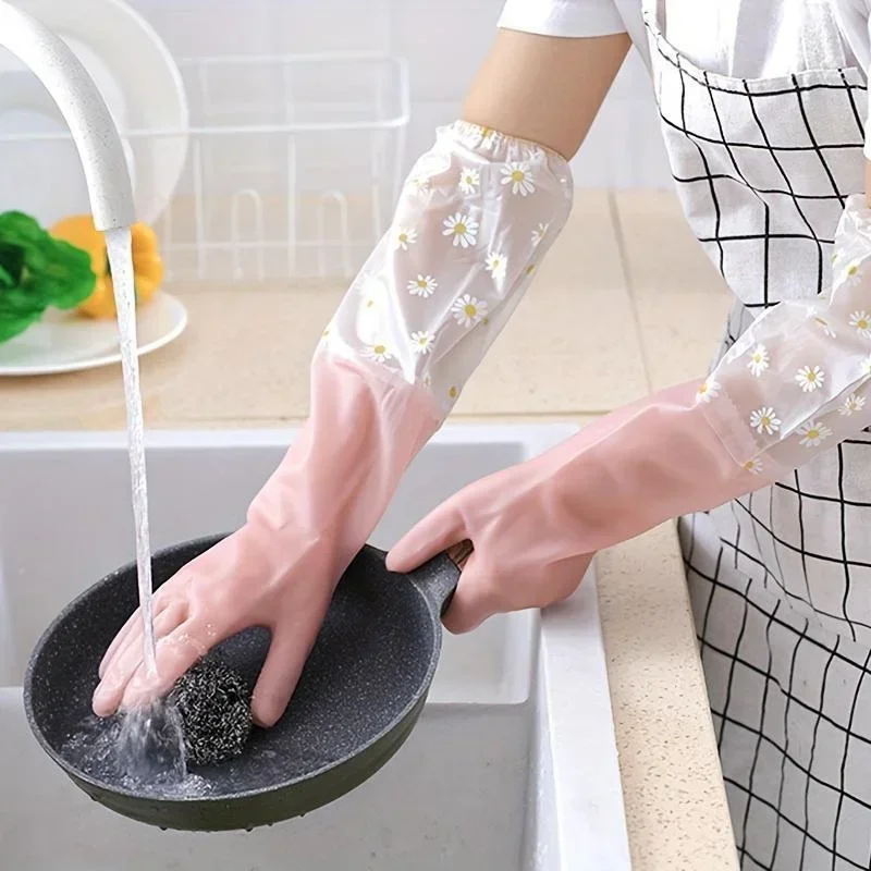 1 Pair Rubber Gloves Long Slee - Dish Glove Rubber recensie en prijs