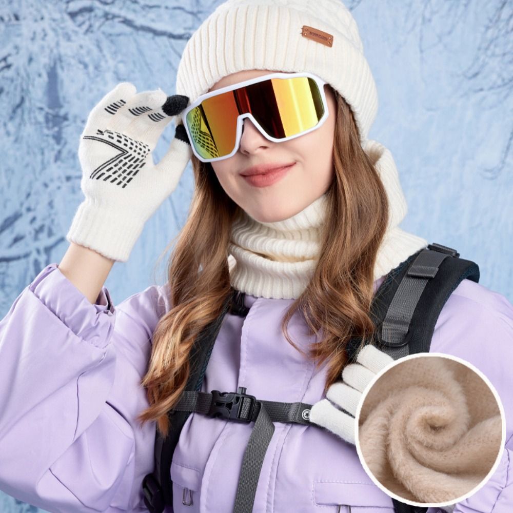 3pcs Hiking Solid Color Hat Sc - Wool Glove Lined recensie en prijs