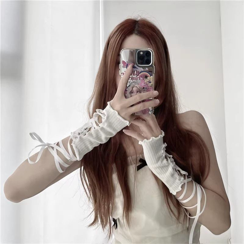 Women Lace‑Up Fingerless Arm S - Fingerless Glove Knit recensie en prijs