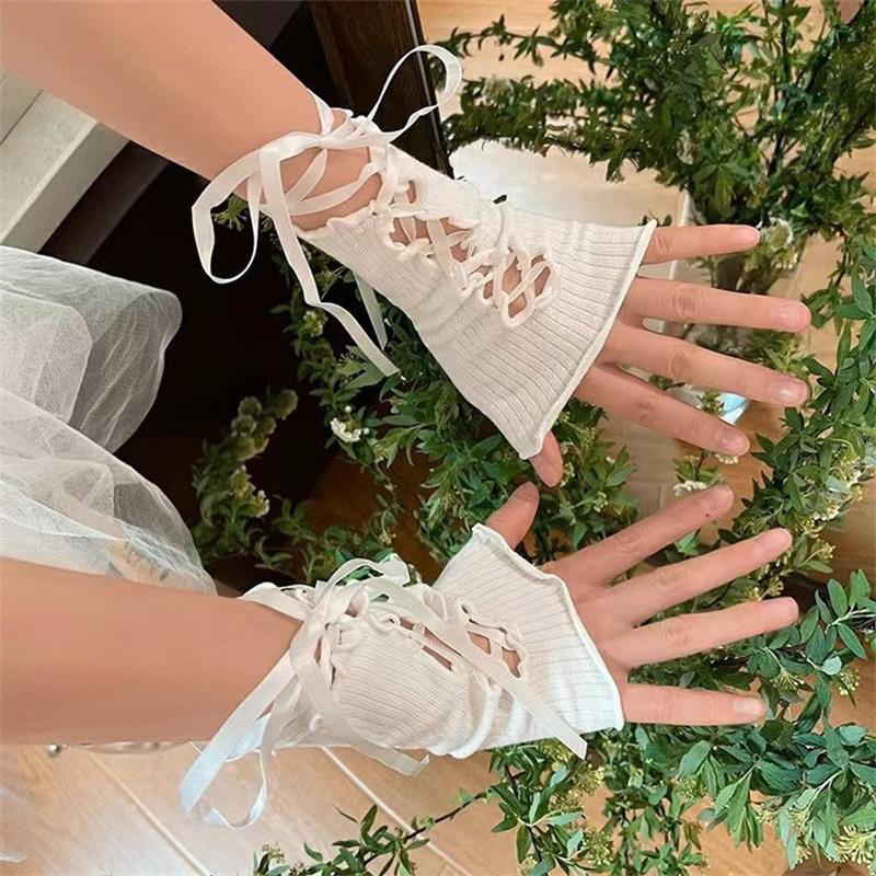 Women Lace‑Up Fingerless Arm S - Fingerless Glove Knit recensie en prijs