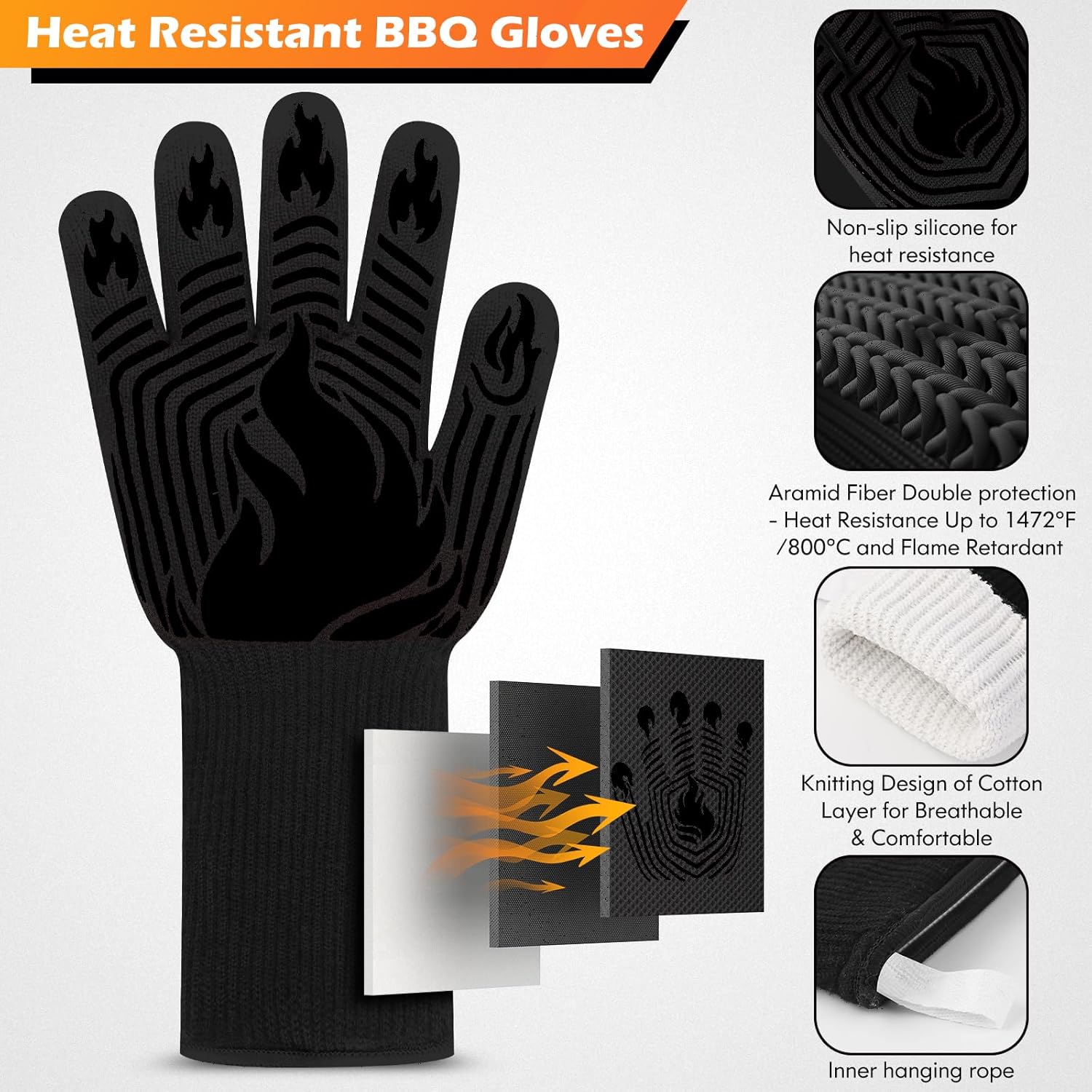 BBQ Gloves, 1472°F Heat Resist - Heat Resistant Glove recensie en prijs
