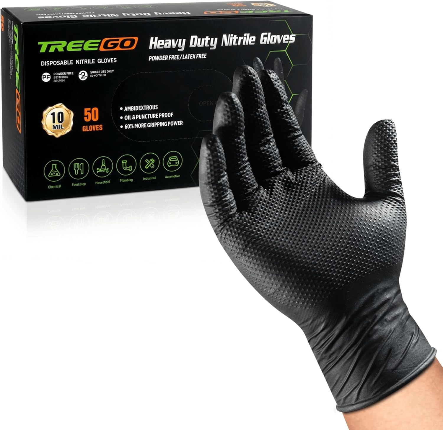 10 Mil Nitrile Gloves Large -  - Nitrile Mechanic Glove recensie en prijs