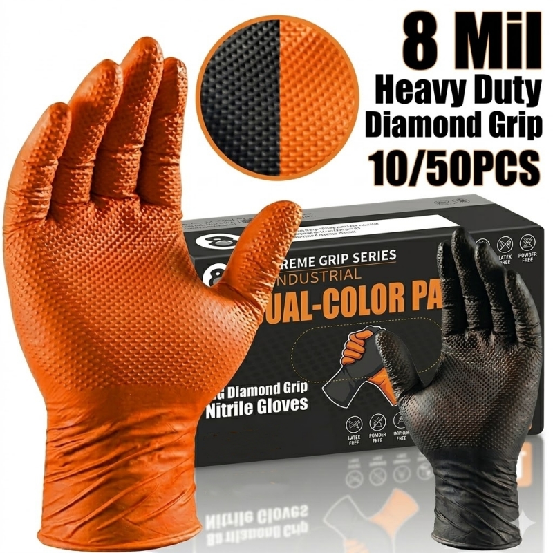 Heavy Duty Orange Nitrile Glov - Nitrile Mechanic Glove recensie en prijs