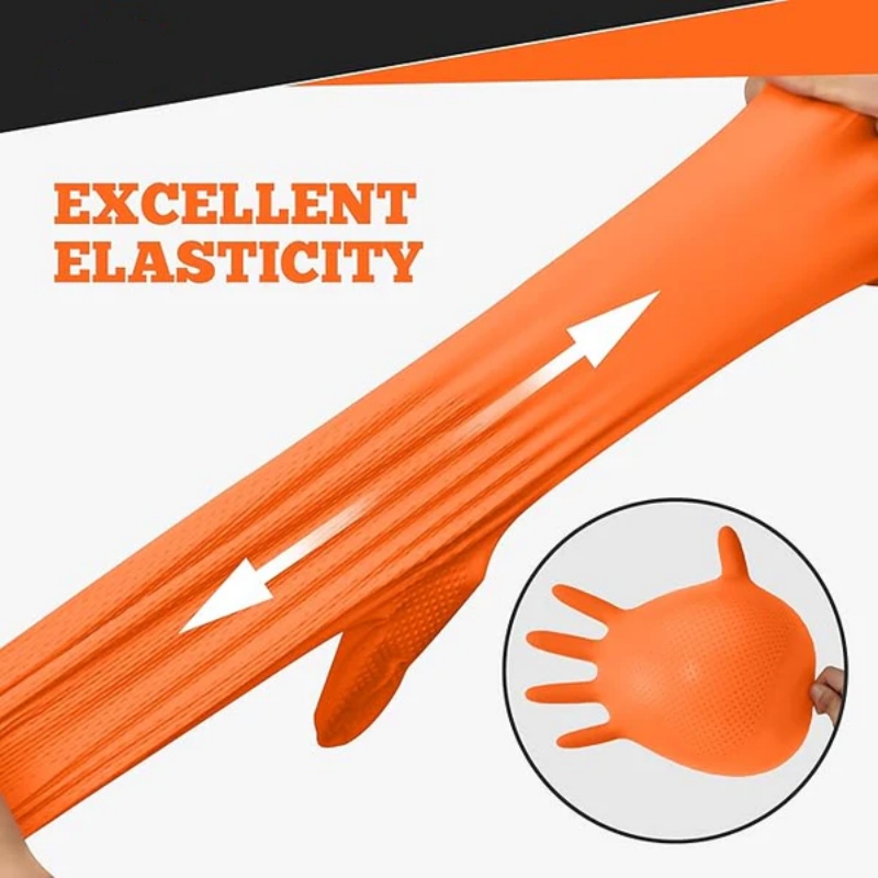 Heavy Duty Orange Nitrile Glov - Nitrile Mechanic Glove recensie en prijs