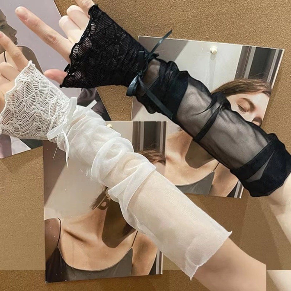 Y2K Lace Ruffle Mesh Gloves Sh - Fingerless Glove Knit recensie en prijs