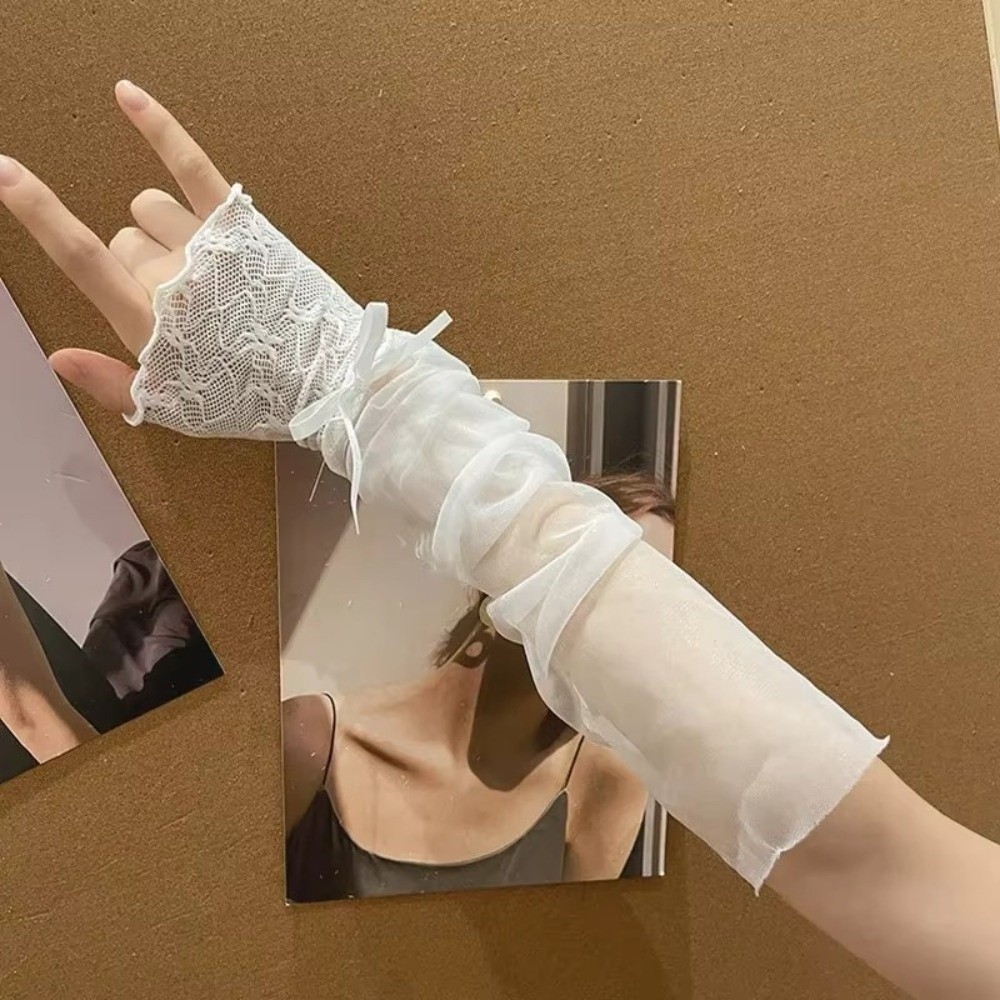 Y2K Lace Ruffle Mesh Gloves Sh - Fingerless Glove Knit recensie en prijs