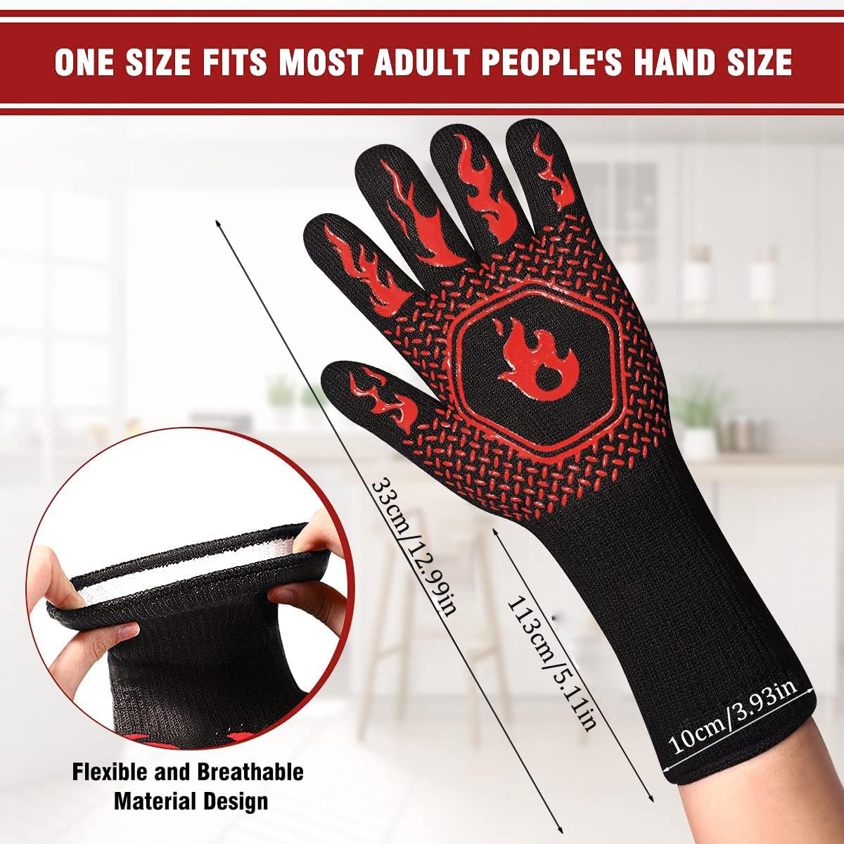 BBQ Grill Gloves High Temp Res - Oven Mitt Silicone recensie en prijs