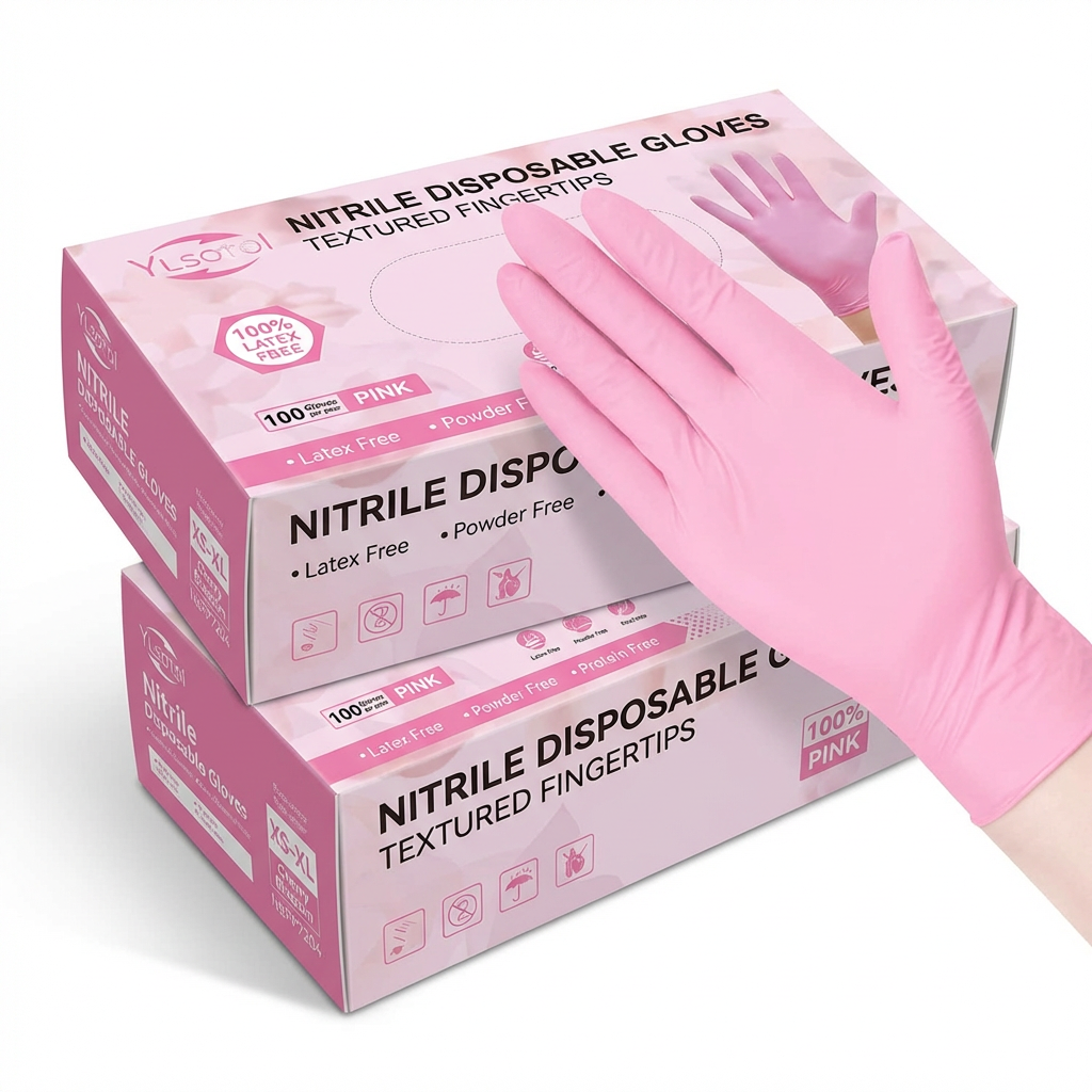 Simple Pink Nitrile Gloves 100 - Rubber Glove Cleaning recensie en prijs