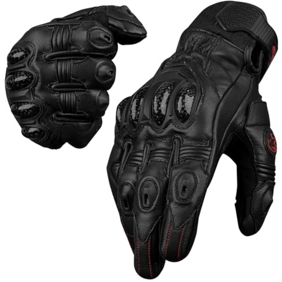 Leather Motorcycle Gloves for  - Motorcycle Glove Knuckle recensie en prijs