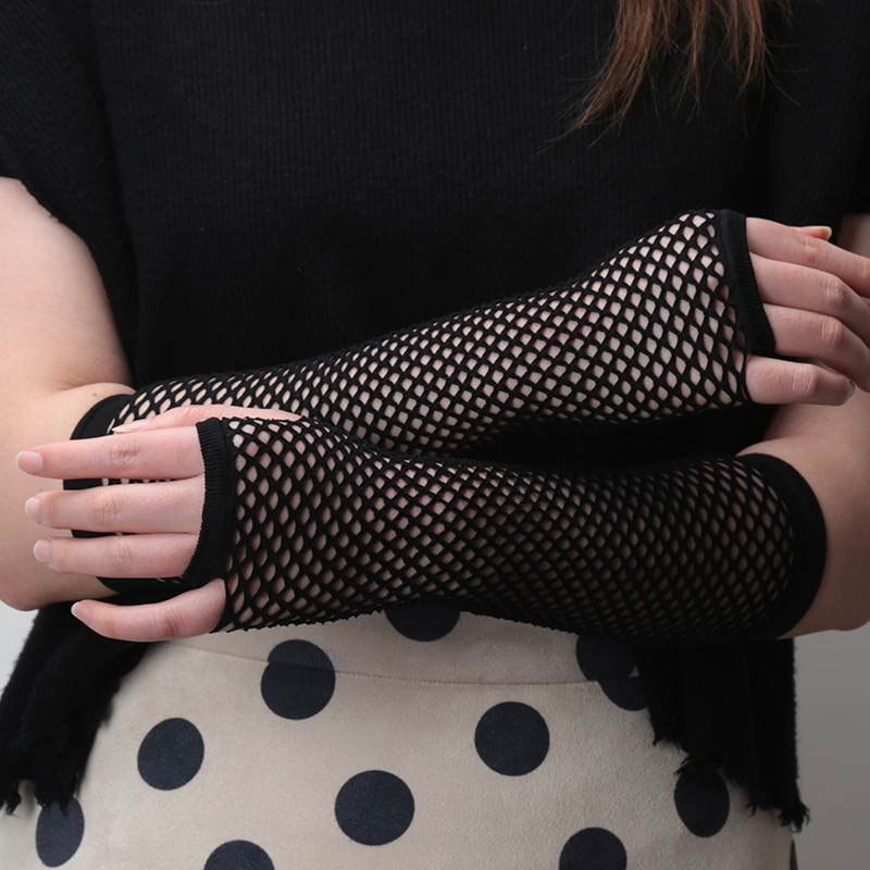 New black Fishnet Fingerless L - Fingerless Glove Knit recensie en prijs