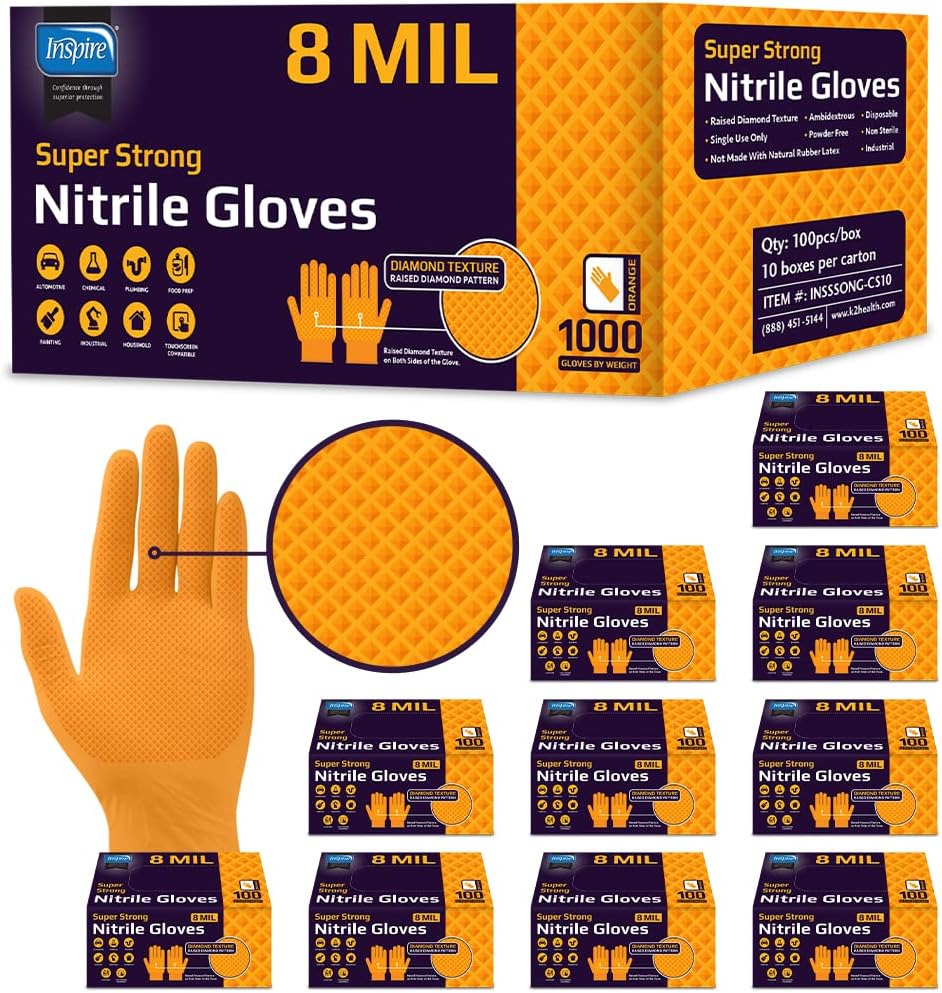 Heavy Duty Orange Nitrile Glov - Nitrile Mechanic Glove recensie en prijs