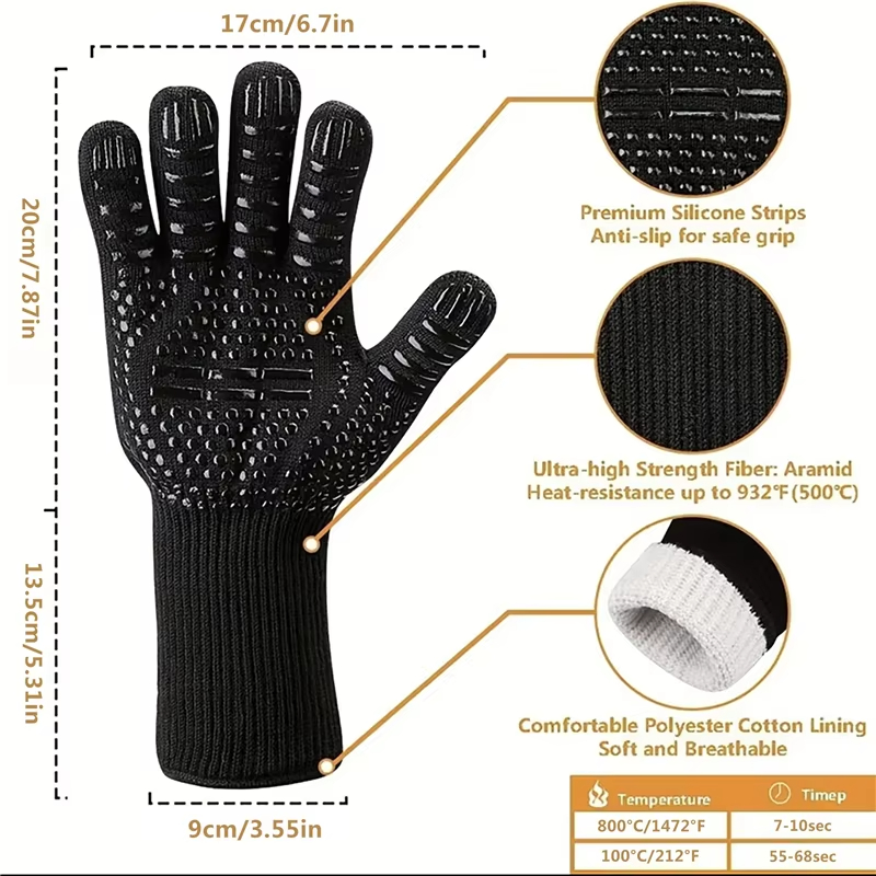 1PCS Piece BBQ Gloves High Tem - Oven Mitt Silicone recensie en prijs