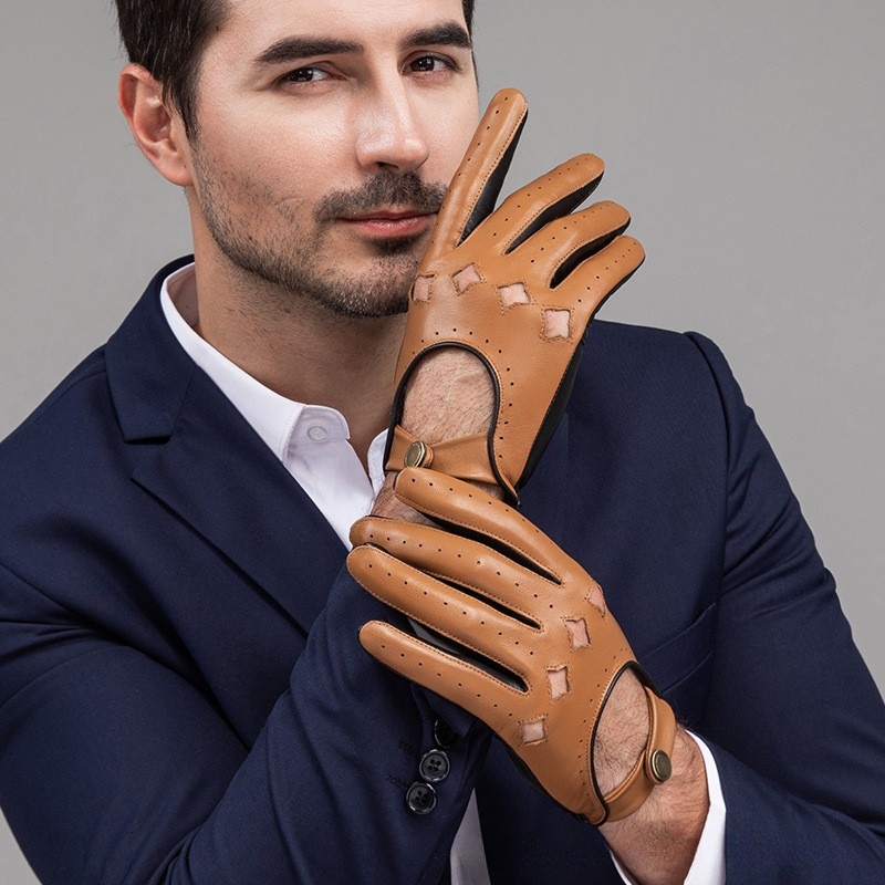 Men Leather Gloves Motorcycle  - Leather Driving Glove recensie en prijs