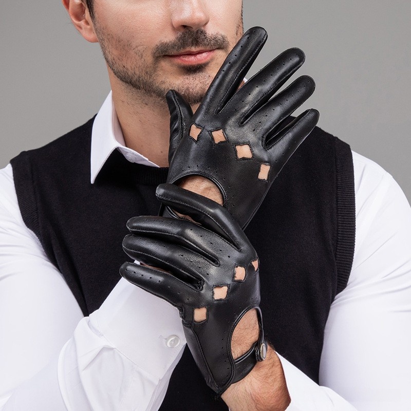 Men Leather Gloves Motorcycle  - Leather Driving Glove recensie en prijs