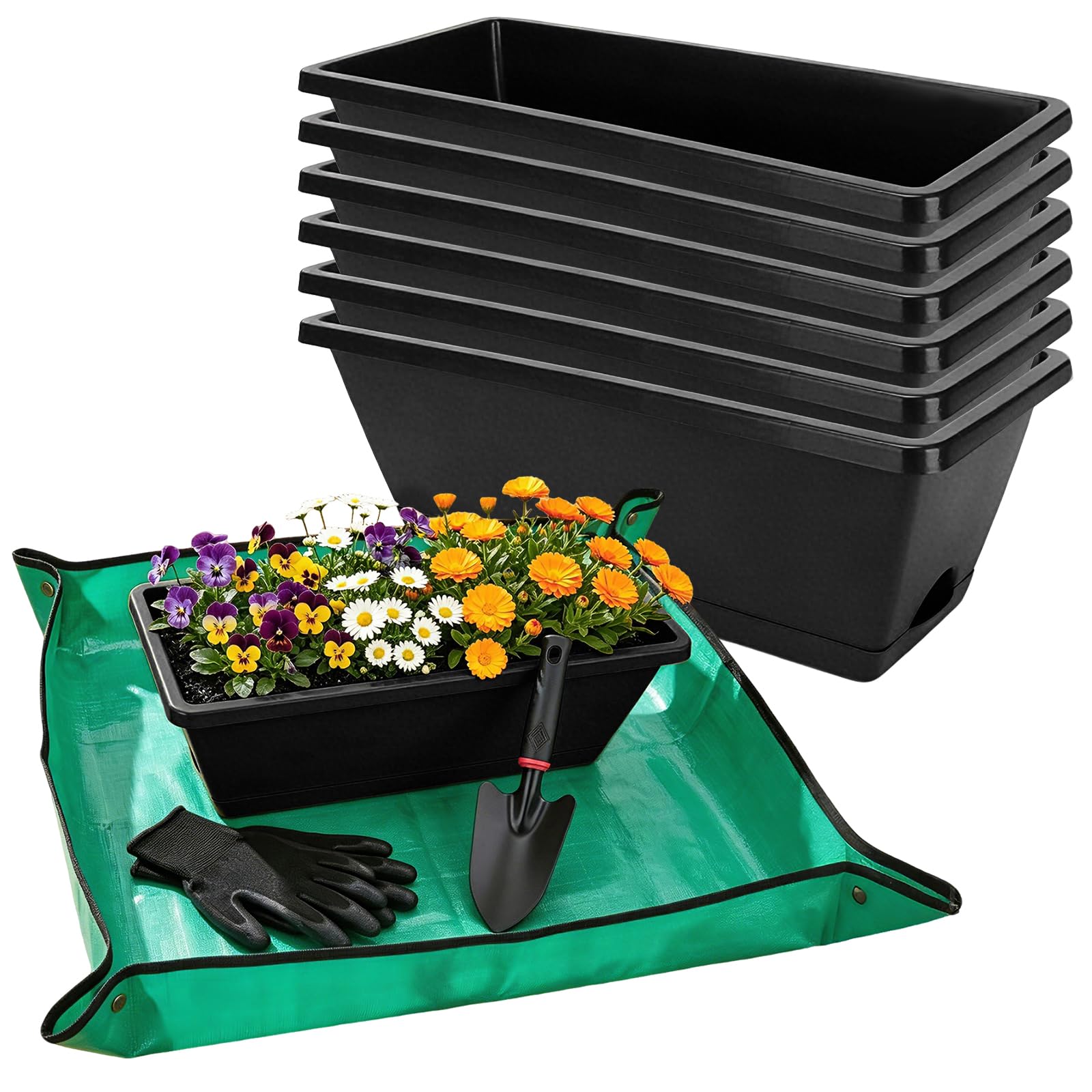 7 Black 17-Inch Rectangular Pl - Gardening Glove Waterproof recensie en prijs
