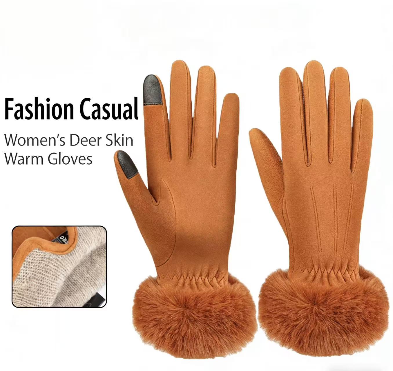 Women's Deerskin Warm Gloves A - Wool Glove Lined recensie en prijs