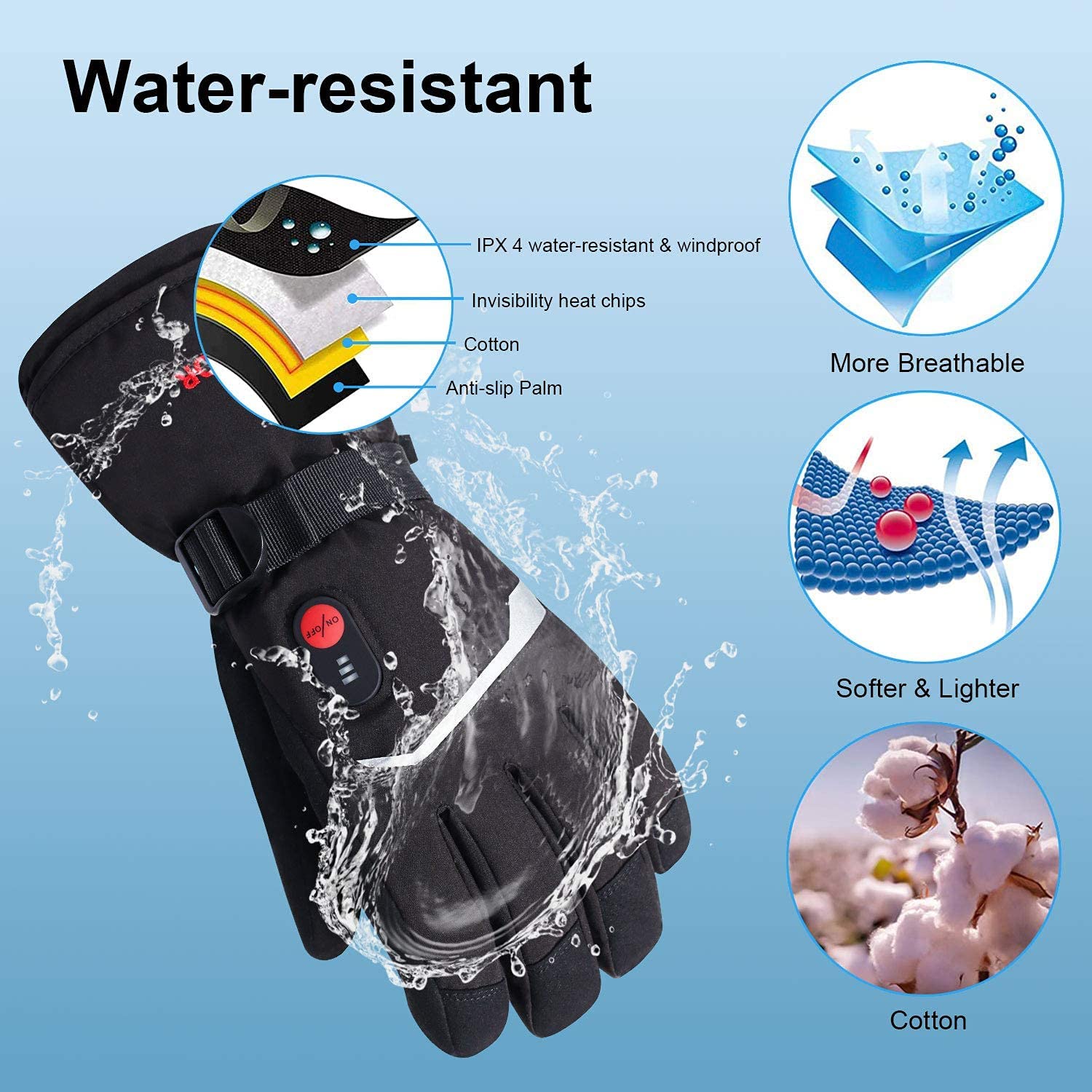 SNOW DEER Winter Heated Gloves - Ski Glove Waterproof recensie en prijs