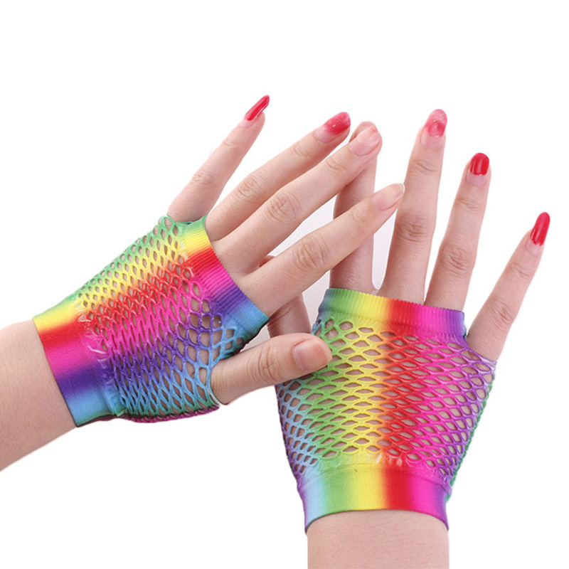 Ladies Sexy Rainbow Color Shor - Fingerless Glove Knit recensie en prijs