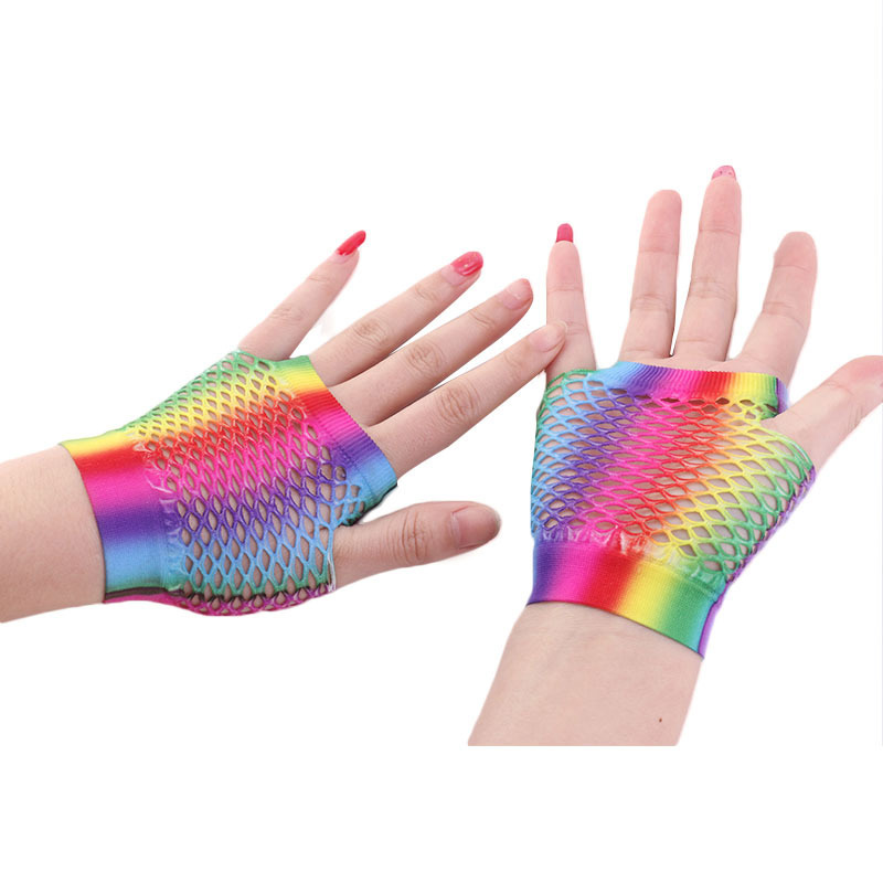 Ladies Sexy Rainbow Color Shor - Fingerless Glove Knit recensie en prijs