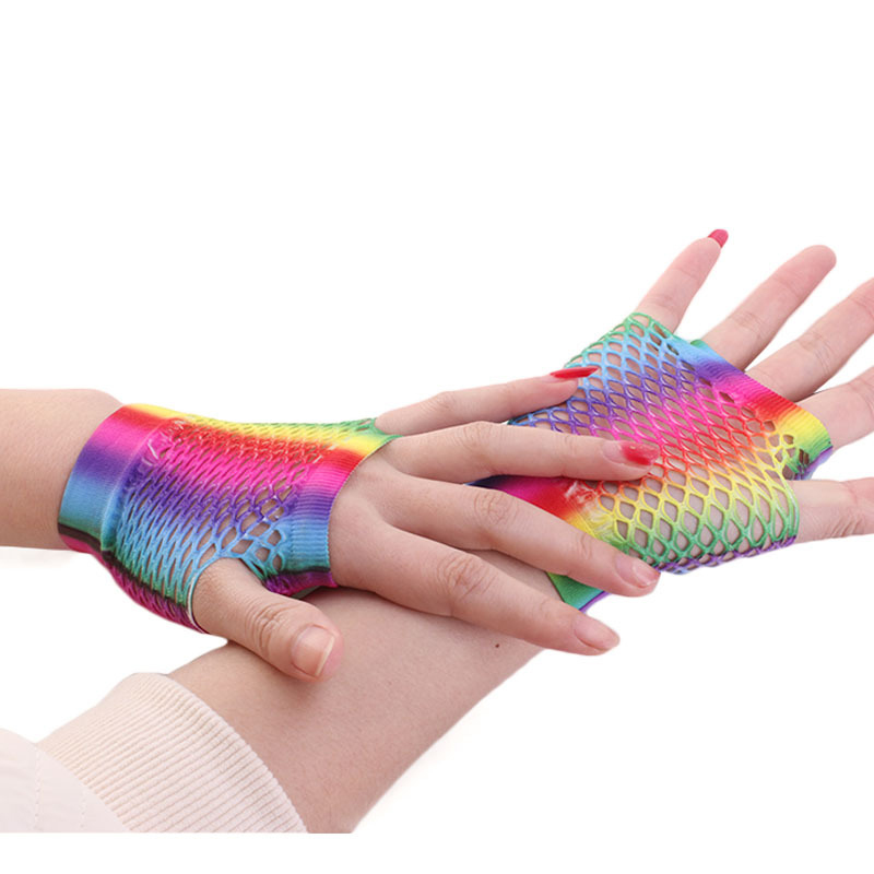 Ladies Sexy Rainbow Color Shor - Fingerless Glove Knit recensie en prijs