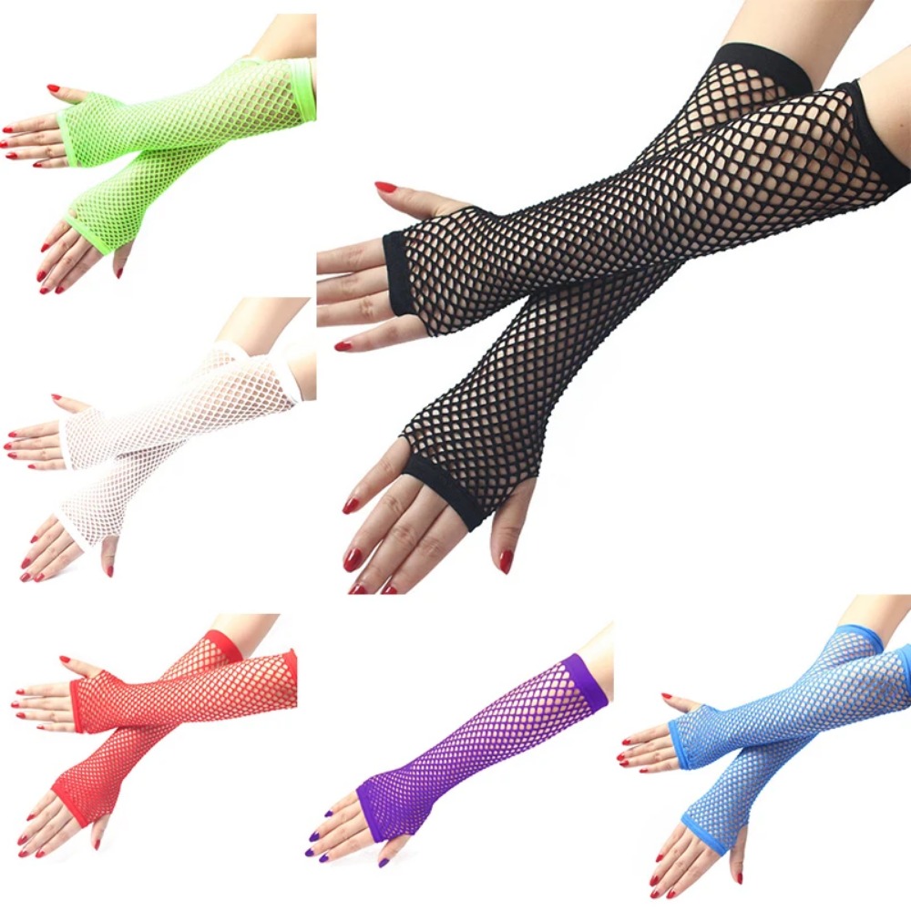 Women Neon Fishnet Long Finger - Fingerless Glove Knit recensie en prijs