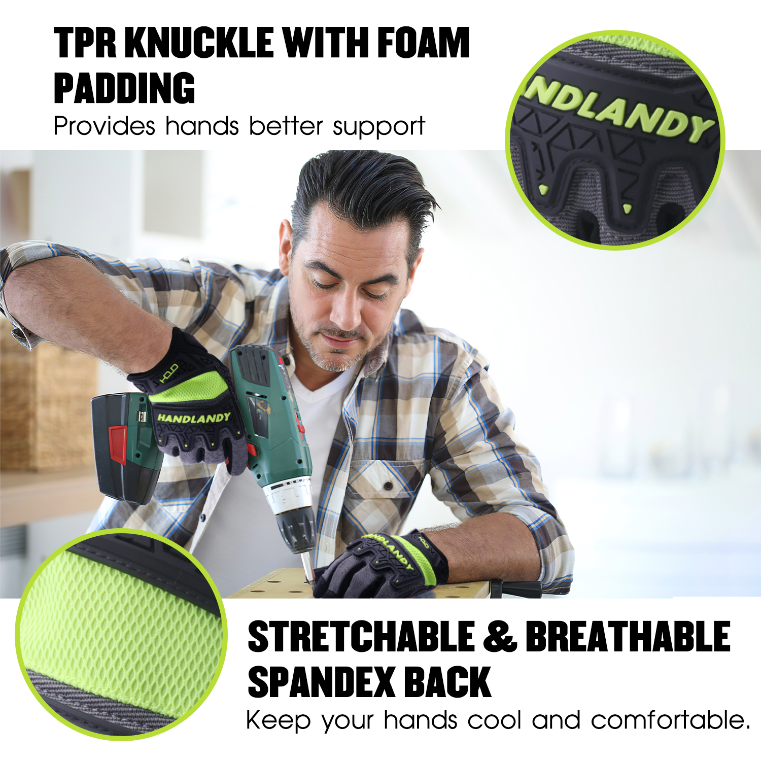 HANDLANDY anti-impact anti-abr - Work Glove Impact recensie en prijs