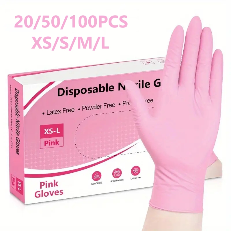 20/50/100PCS Pink Nitrile Disp - Latex Disposable Glove recensie en prijs