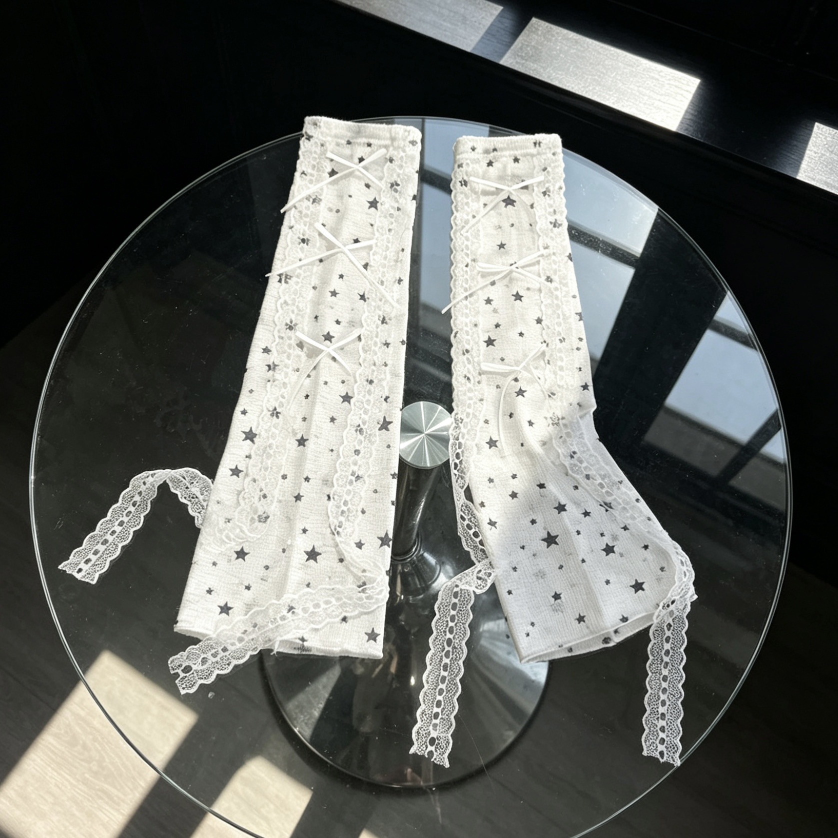 Kawaii Star Print Lace Arm Sle - Fingerless Glove Knit recensie en prijs