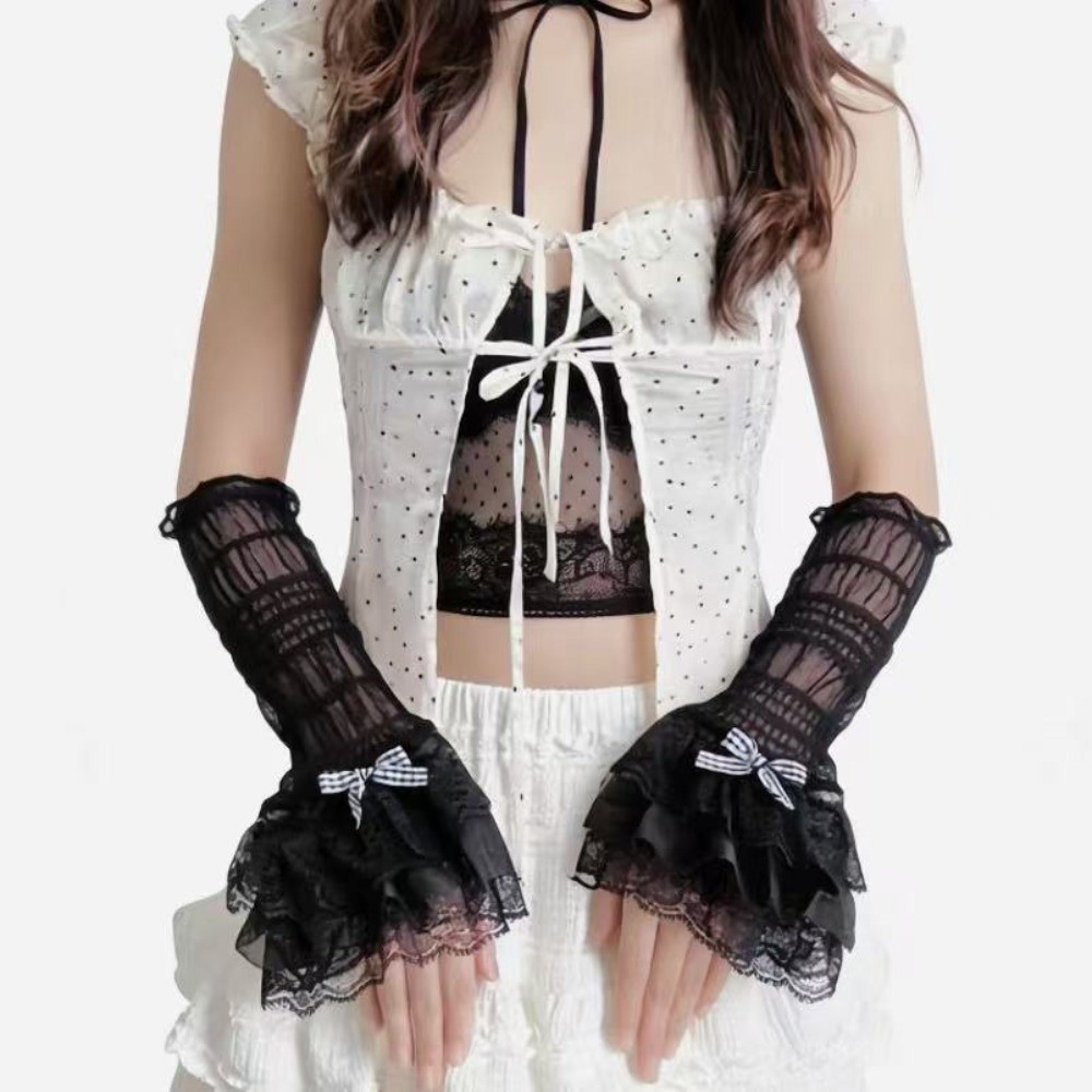 1 Pair Thin Lace Lace Arm Slee - Fingerless Glove Knit recensie en prijs