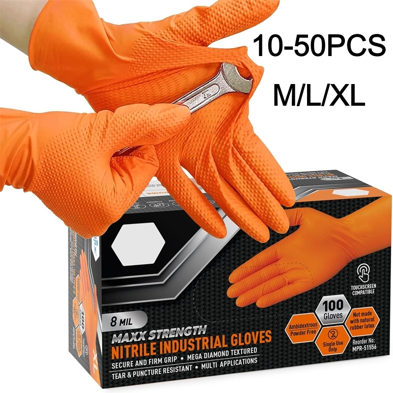 Heavy Duty Orange Nitrile Glov - Nitrile Mechanic Glove recensie en prijs