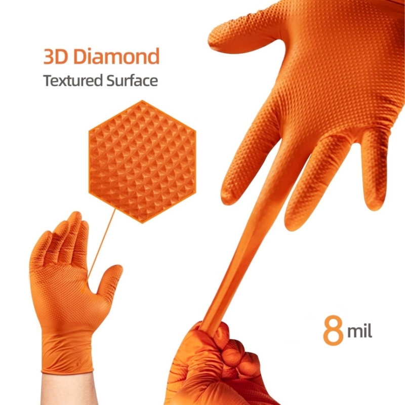 Heavy Duty Orange Nitrile Glov - Nitrile Mechanic Glove recensie en prijs