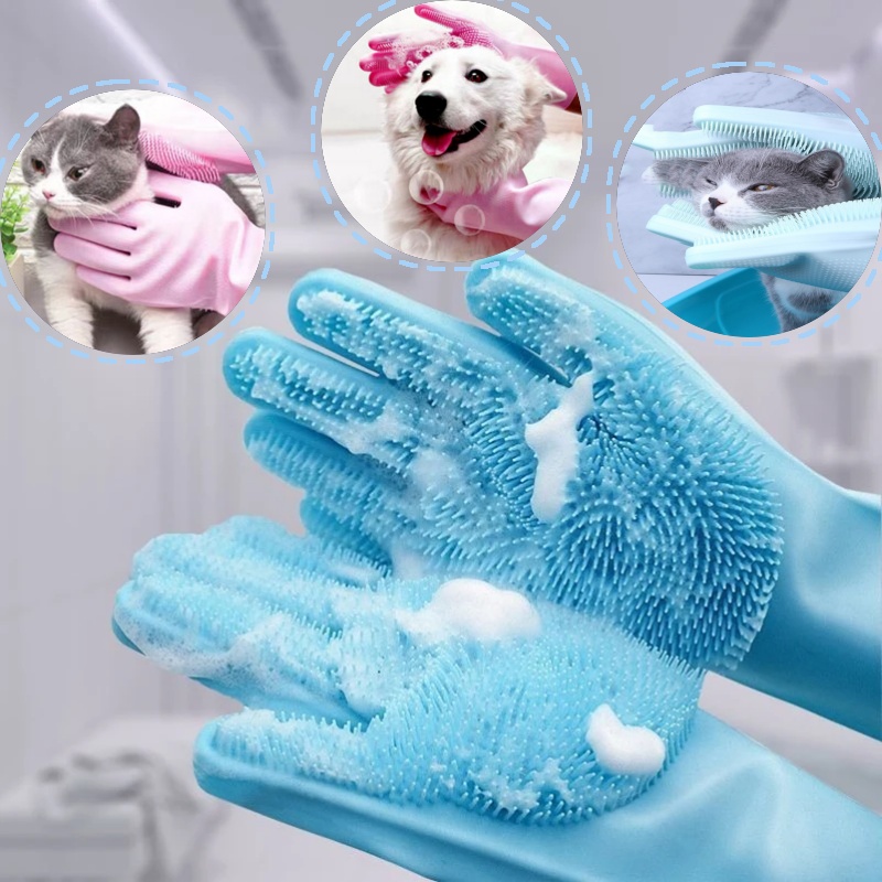 Pet Grooming Gloves for Dogs A - Rubber Glove Cleaning recensie en prijs