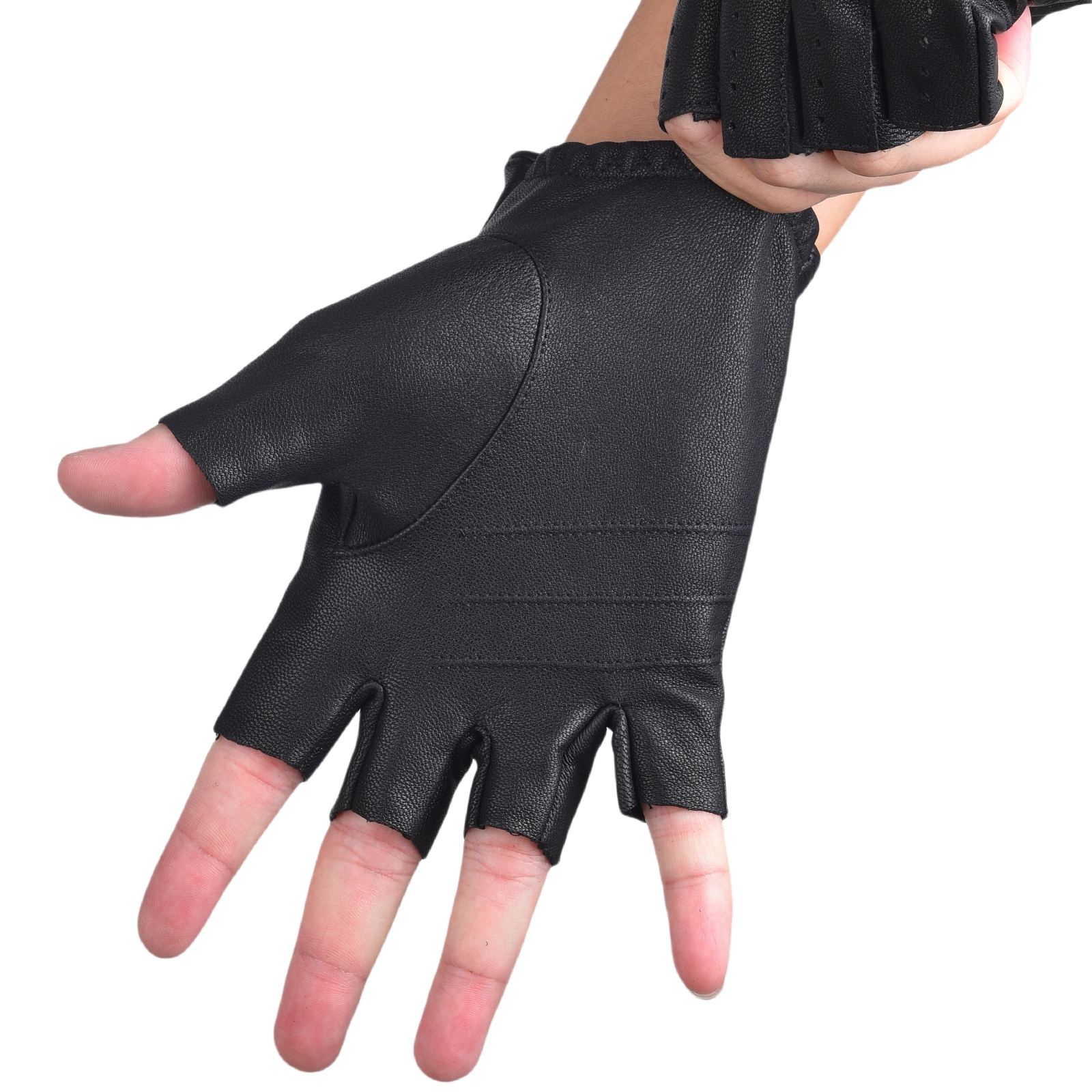 Mens Fingerless Gloves Half Fi - Leather Driving Glove recensie en prijs