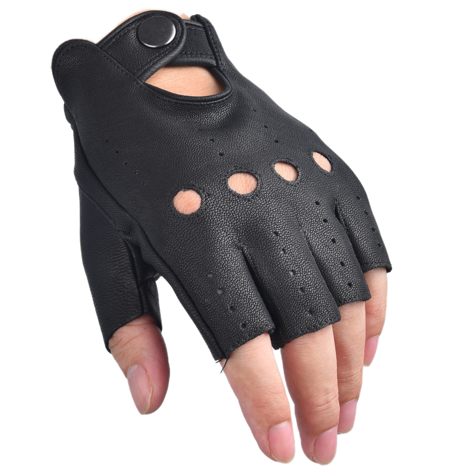 Mens Fingerless Gloves Half Fi - Leather Driving Glove recensie en prijs